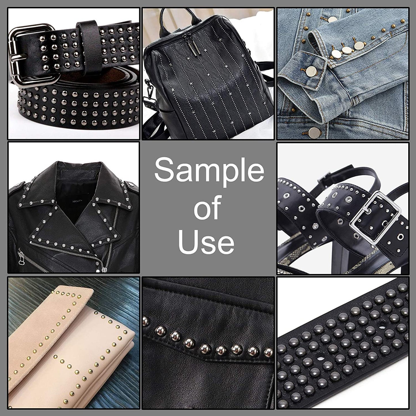 Nailhead Rivet Kit - Dome Stud Prong Rivet Kit - 2700 pieces with spot setting tools and carry case