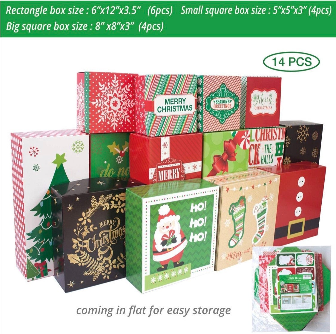Christmas Gift box set - 94pc gift box set with foil stickers