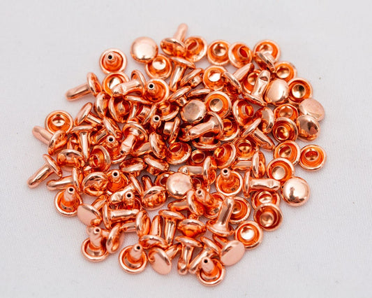 Rose Gold Rivets for Leather - 50ct 8mm Rose Gold Cap Rivet Studs - Fast Shipping from USA!