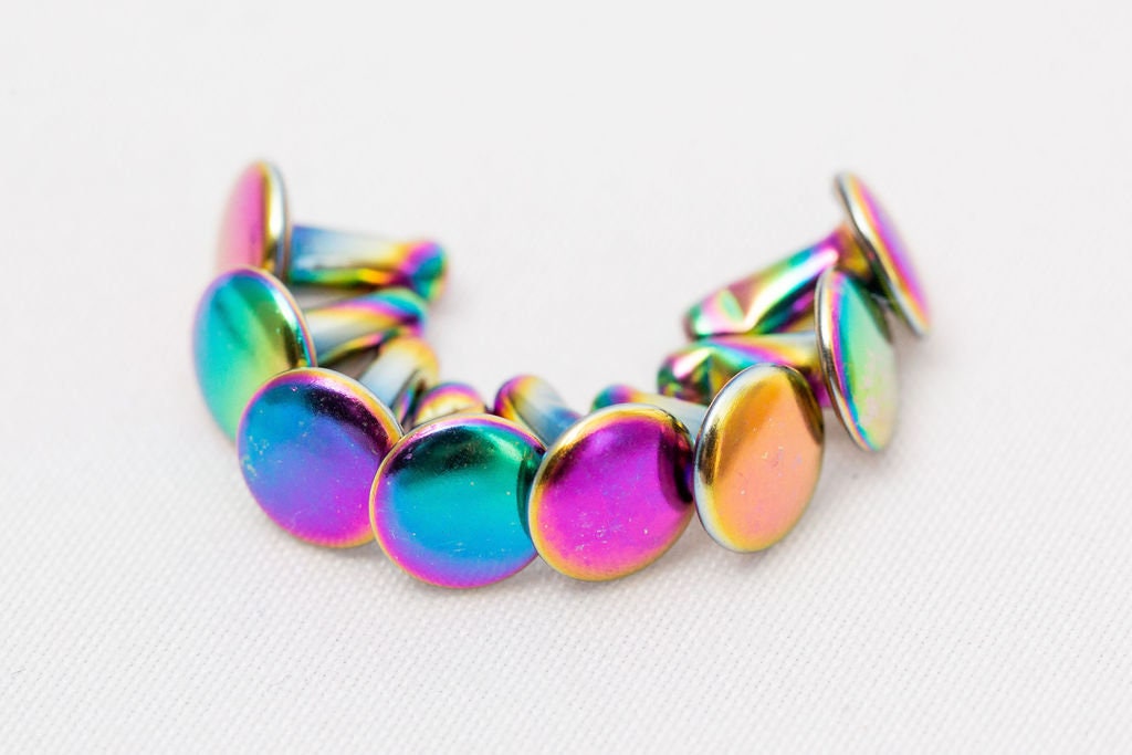 Rivets for Leather - 20ct 4mm 6mm 8mm Double Cap Rainbow Rivets