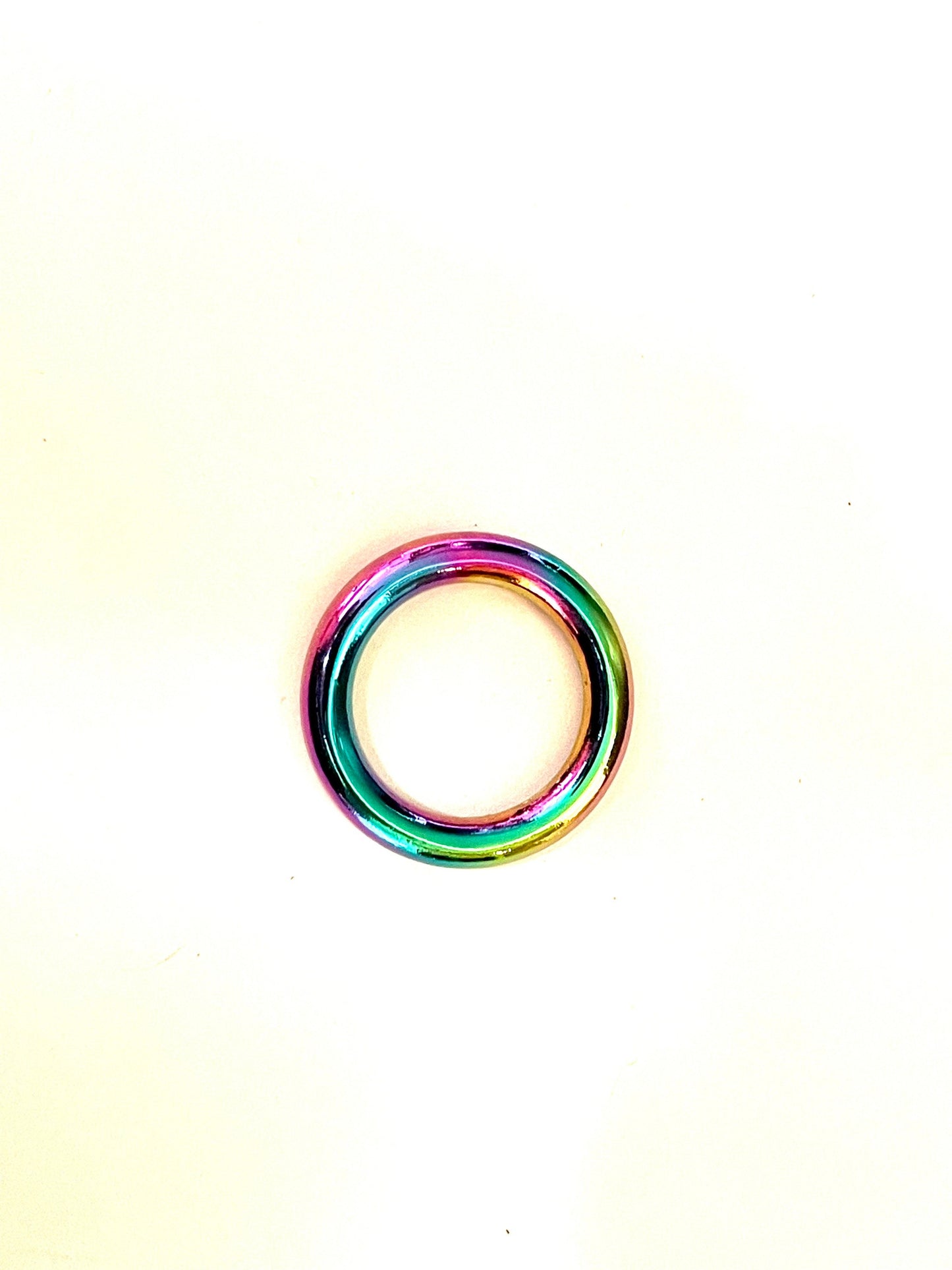 Rainbow Metal D-Rings for dog collars, straps, belts, and bags - 1ct