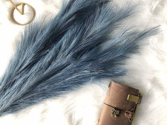 Pampas Grass Feathers for Tall Vases - 3.1ft Grass Reed Stems - Fluffy Faux Bulrush Reed Grass - Silk Flowers - Minimalist Home Decor