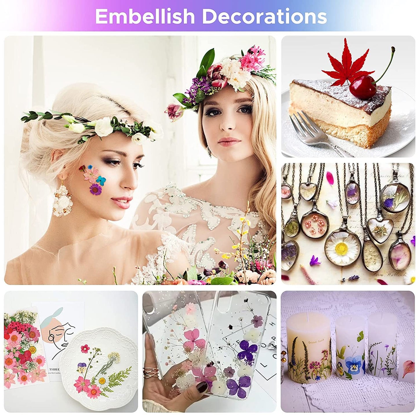 Dried Flowers - Whole Dried Flowers for Resin and Soaps - 146 pcs