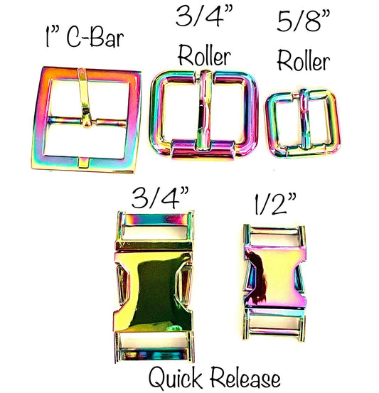 Rainbow Metal Buckles - 1/2” 5/8” 3/4” 1” Rainbow Buckle - Rainbow Quick Release Clasp
