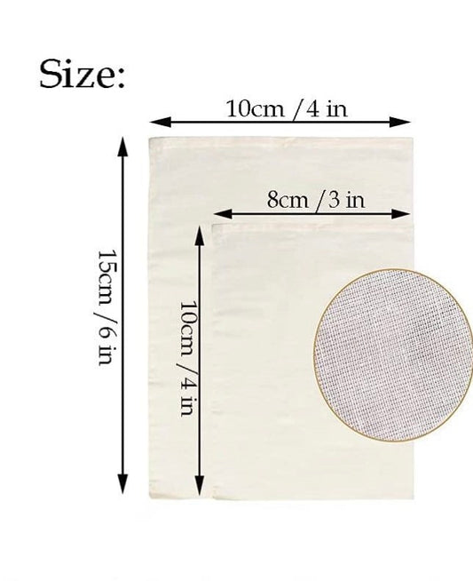 Muslin Bags | Sachet Bags | Cloth Bags | Cheesecloth Tea Bags | Gift Bags | Spice Bags | Drawstring Sack | 10ct Drawstring Bags
