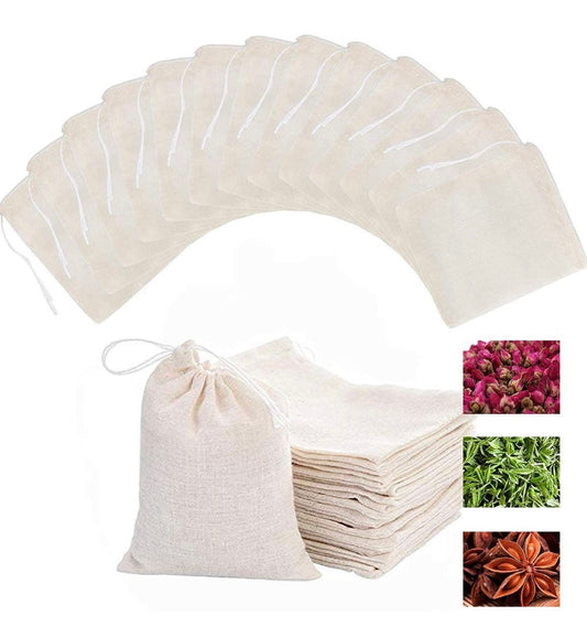 Muslin Bags | Sachet Bags | Cloth Bags | Cheesecloth Tea Bags | Gift Bags | Spice Bags | Drawstring Sack | 10ct Drawstring Bags