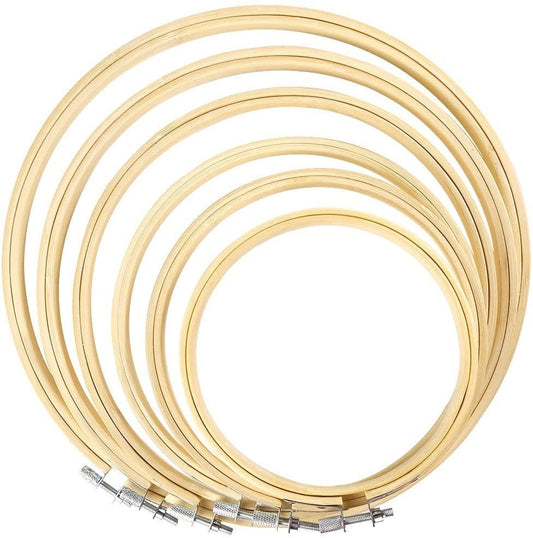 Cross Stitch Hoops - 3 inch to 10 inch Wood Embroidery Hoops - Bamboo Ring