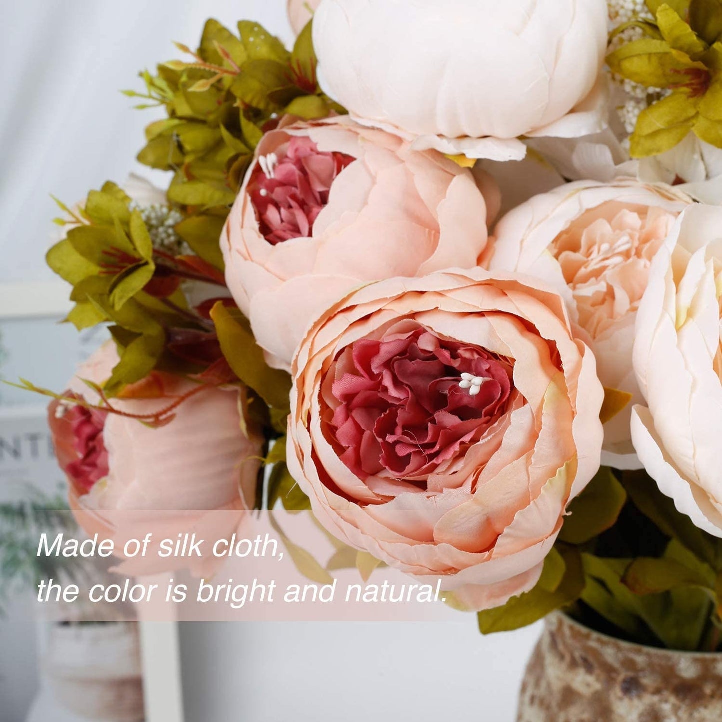 Peony Bouquets - Artificial Peony Flowers - Peony Bouquet Flowers - Silk Peony Flowers - Floral Stems - Artificial Peonies