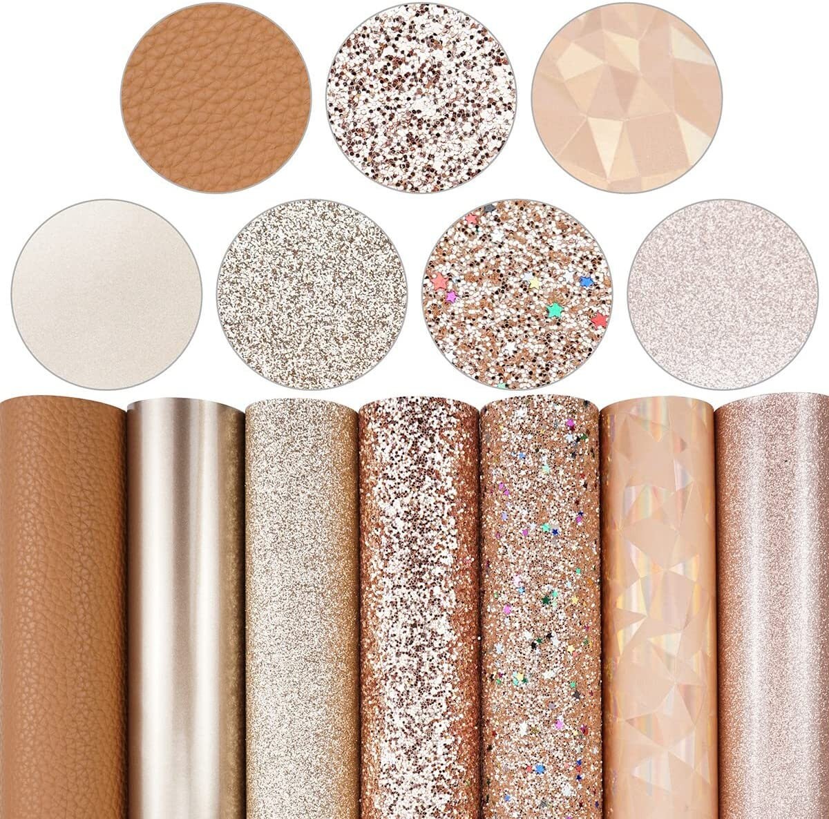 Faux Leather Sheets - Rose Gold Multipack Large Faux Leather Sheets for earrings, hairbows, jewelry and crafts