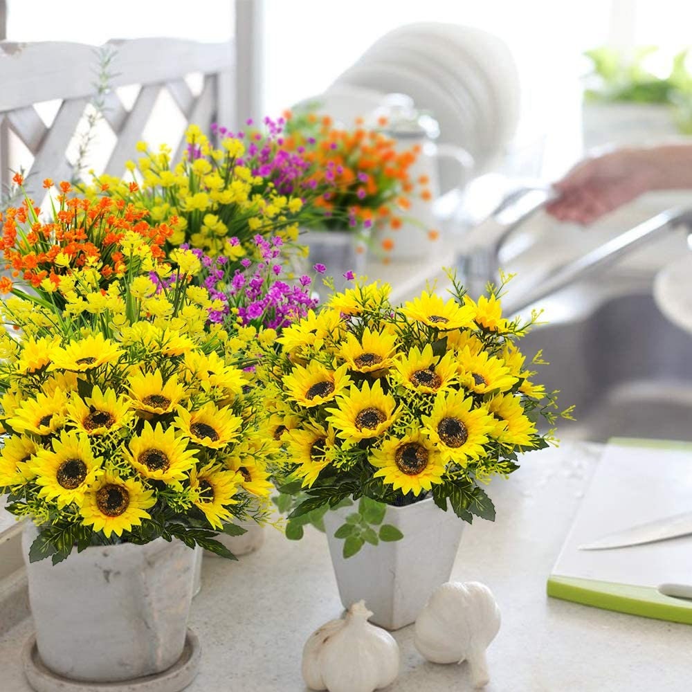 Sunflowers - Sunflower Artificial Flowers - Spring Flowers - Fake Flowers - Floral Stems - Artificial Sunflowers