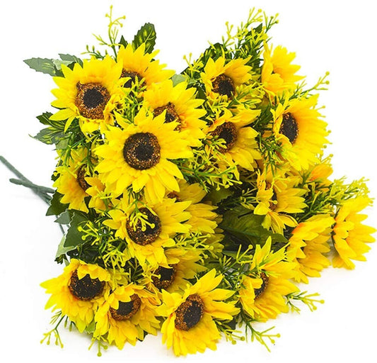 Sunflowers - Sunflower Artificial Flowers - Spring Flowers - Fake Flowers - Floral Stems - Artificial Sunflowers