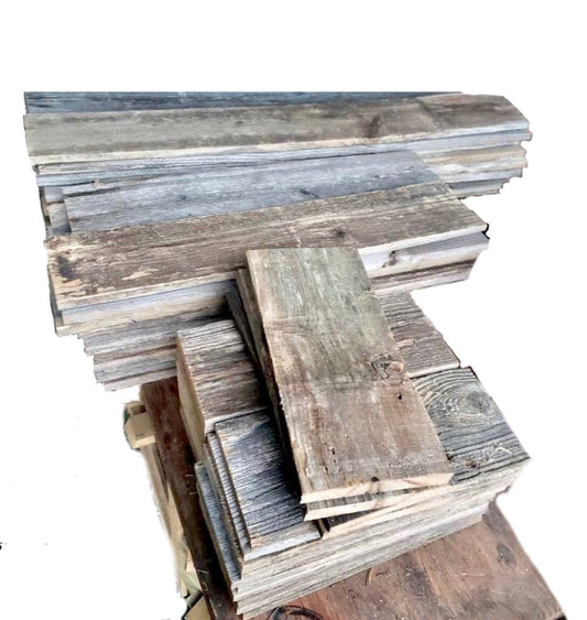 Reclaimed Wood Planks Bundle for Crafts - Rustic Shelves - Reclaimed Wood Board - Cedar Wood Planks 2 pack