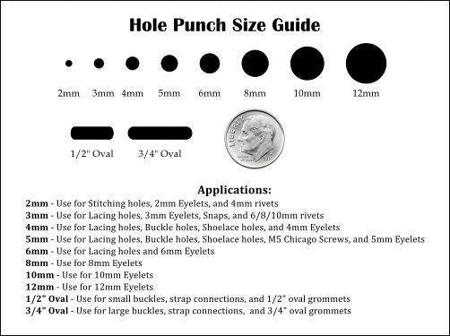 Hole Punch Press Dies for Hand Press - 2-10mm Hole Punching Dies for Setting Rivets, Grommets, and Snaps - Press Sold Separately