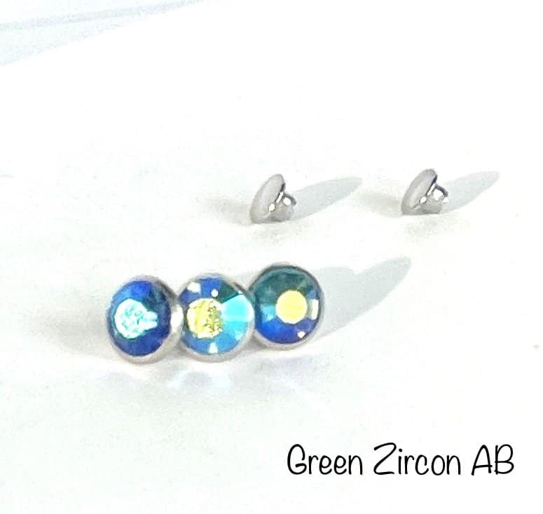 8mm Colored AB Crystal Rivets