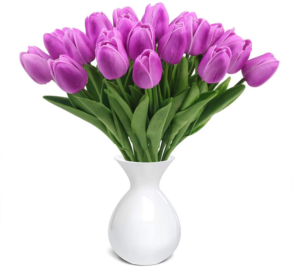 Tulip Spring Flowers - Tulips - Real Touch Tulips - Artificial Flowers - Floral Stems - Artificial Tulips