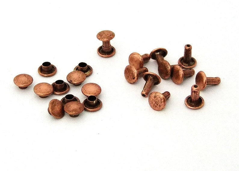 Rivets for Leather and Crafts - 50ct Small Medium Large Cap Rivets - 4mm 6mm 8mm Sizes Available - Fast and Free Shipping!