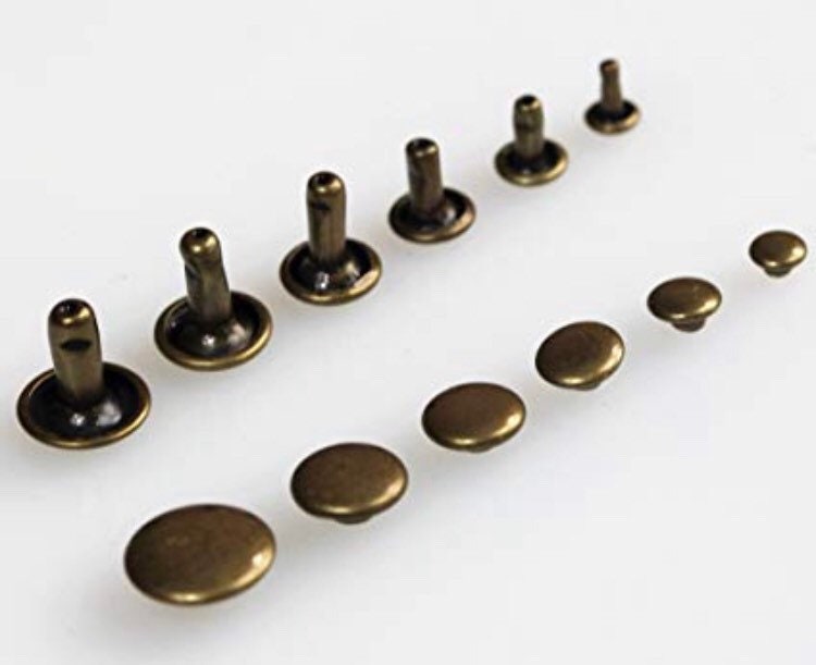 Bronze Rivets for Leather - 50ct 8mm Small Bronze Cap Rivet Studs