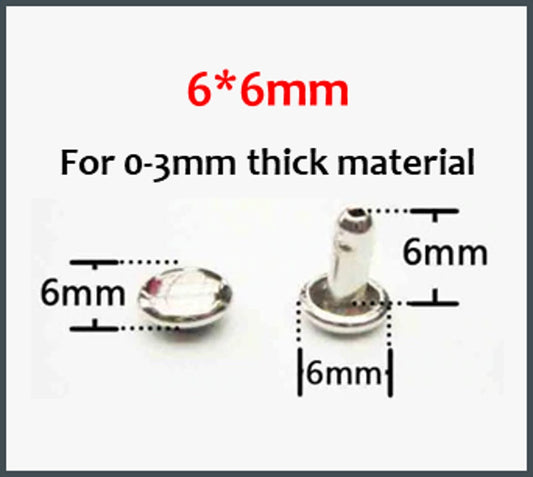 Rivets for Leather and Crafts - 50ct Small Medium Large Cap Rivets - 4mm 6mm 8mm Sizes Available - Fast and Free Shipping!