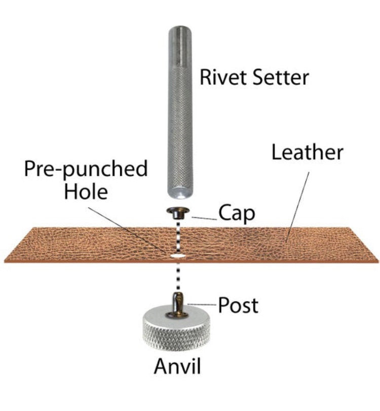Rivets for Leather - 20ct 4mm 6mm 8mm Double Cap Rainbow Rivets