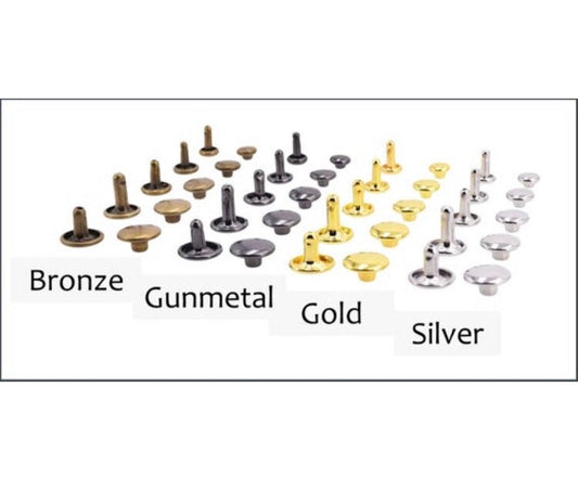Gunmetal Rivets for Leather - 50ct 8mm Small Double Cap Rivet Studs - Fast Shipping from USA!