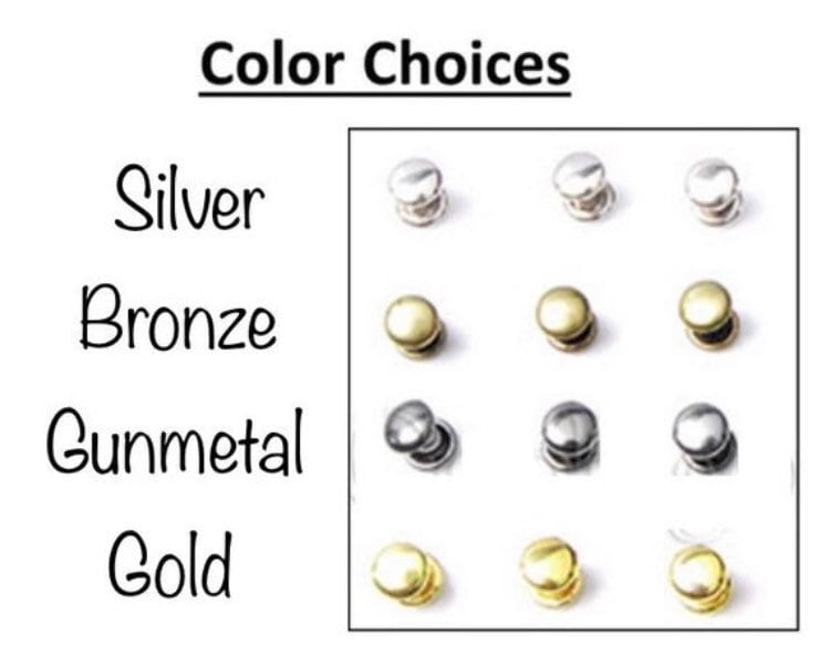 Gunmetal Rivets for Leather - 50ct 8mm Small Double Cap Rivet Studs - Fast Shipping from USA!