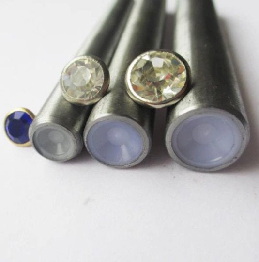 Crystal rivet setter - Cap Rivet Setter - 4-6-8mm sizes with hole punch, awl, and mallet options