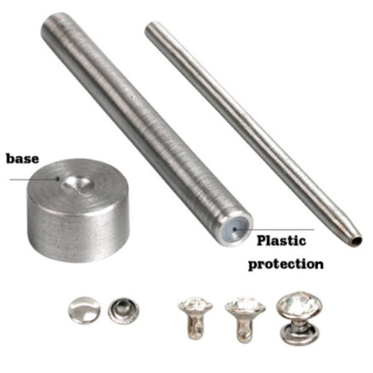 Crystal rivet setter - Cap Rivet Setter - 4-6-8mm sizes with hole punch, awl, and mallet options