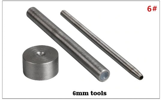 Crystal rivet setter - Cap Rivet Setter - 4-6-8mm sizes with hole punch, awl, and mallet options
