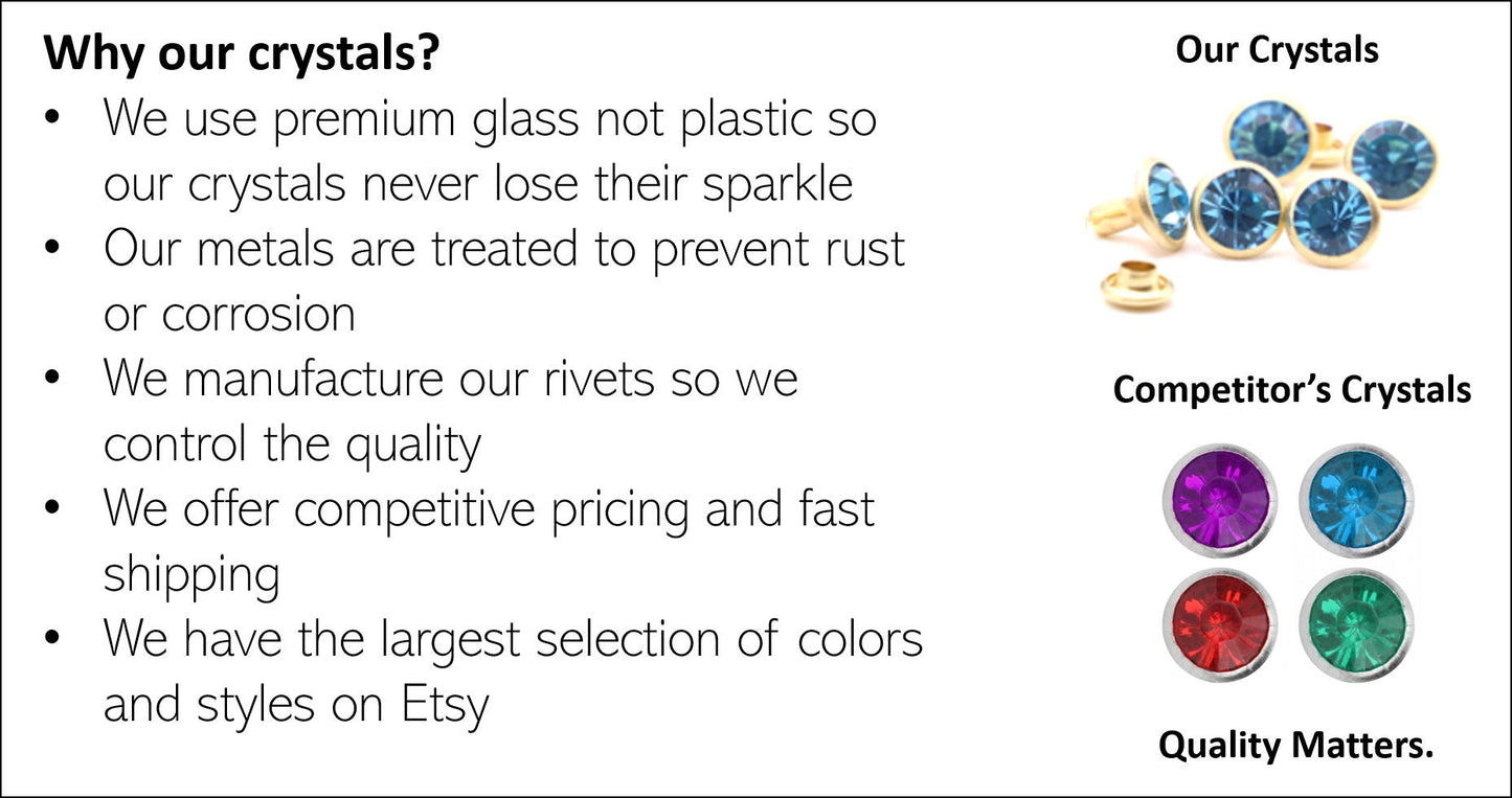 Crystal Rivets with Halo Setting - Blossom Crystals