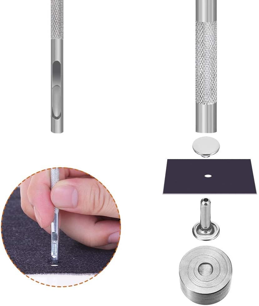 Colored Turquoise Rivet Kit - 320 sets of 6mm 8mm 10mm Dome Rivets with hole punch and carry case - Red Turquoise - Green Turquoise