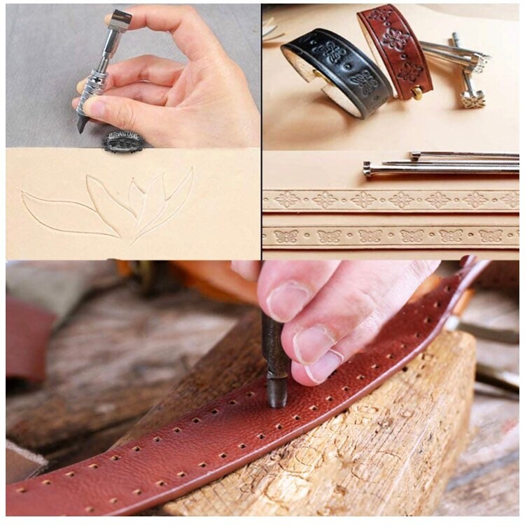 Ultimate leatherworking beginner set - 500 leather tools and hardware - Quality leather craft starter kit