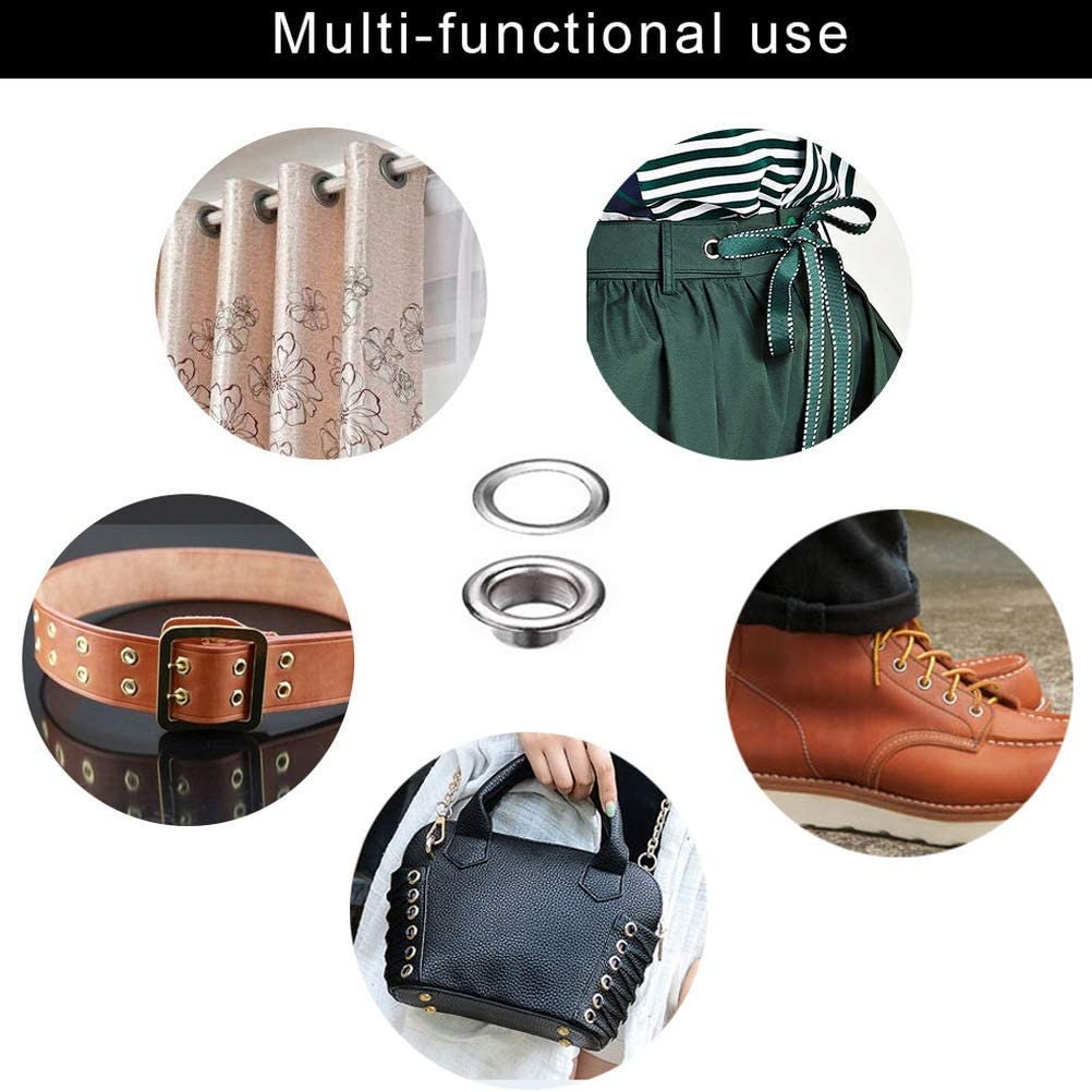 Metal Grommet Kit - 400pc 1/4" 6mm Eyelets with Washers, Eyelet Setting Tools and Carry Case