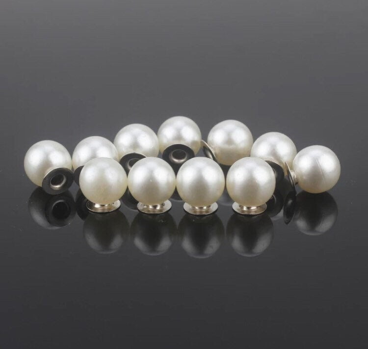 Pearl Rivets - 6mm 8mm Mixed Size Pin Pearls