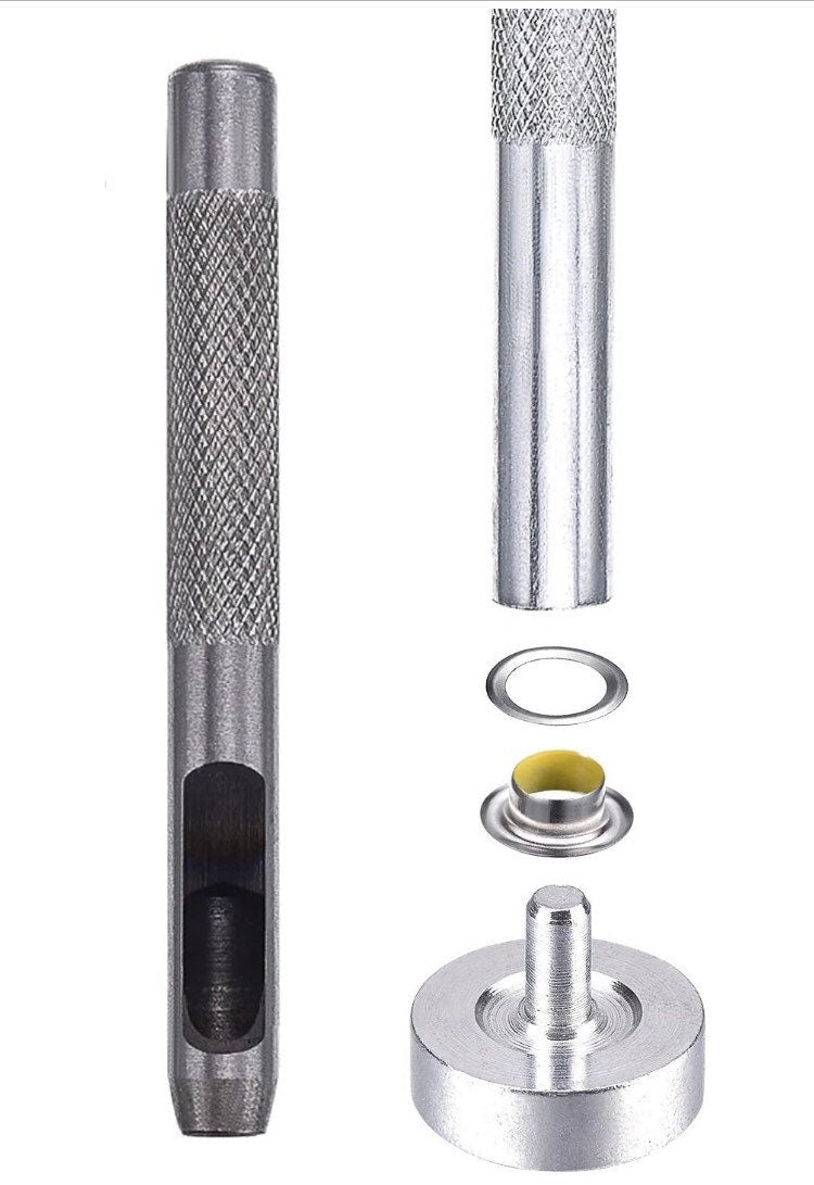 Colored Grommet Kit - 400pc 3/16" 5mm Eyelets with Washers, Eyelet Setting Hand Tools and Carry Case