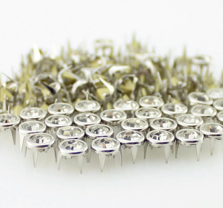 7mm Claw Crystal Rivets - Gem Rivets for Leather - Fast Shipping