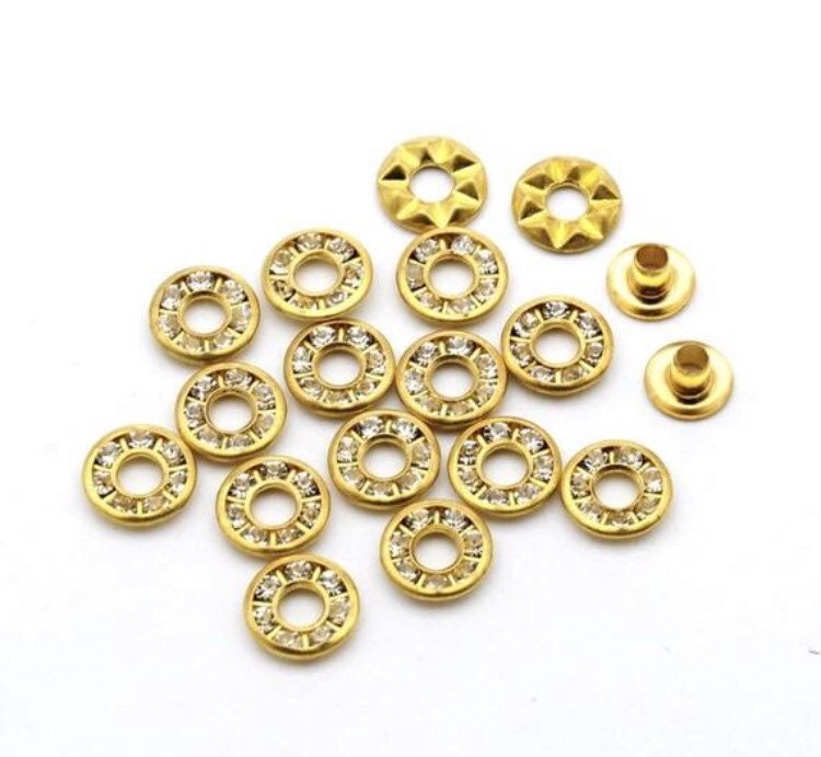 6mm 1/4” Crystal Eyelets - Crystal Grommets - 10ct