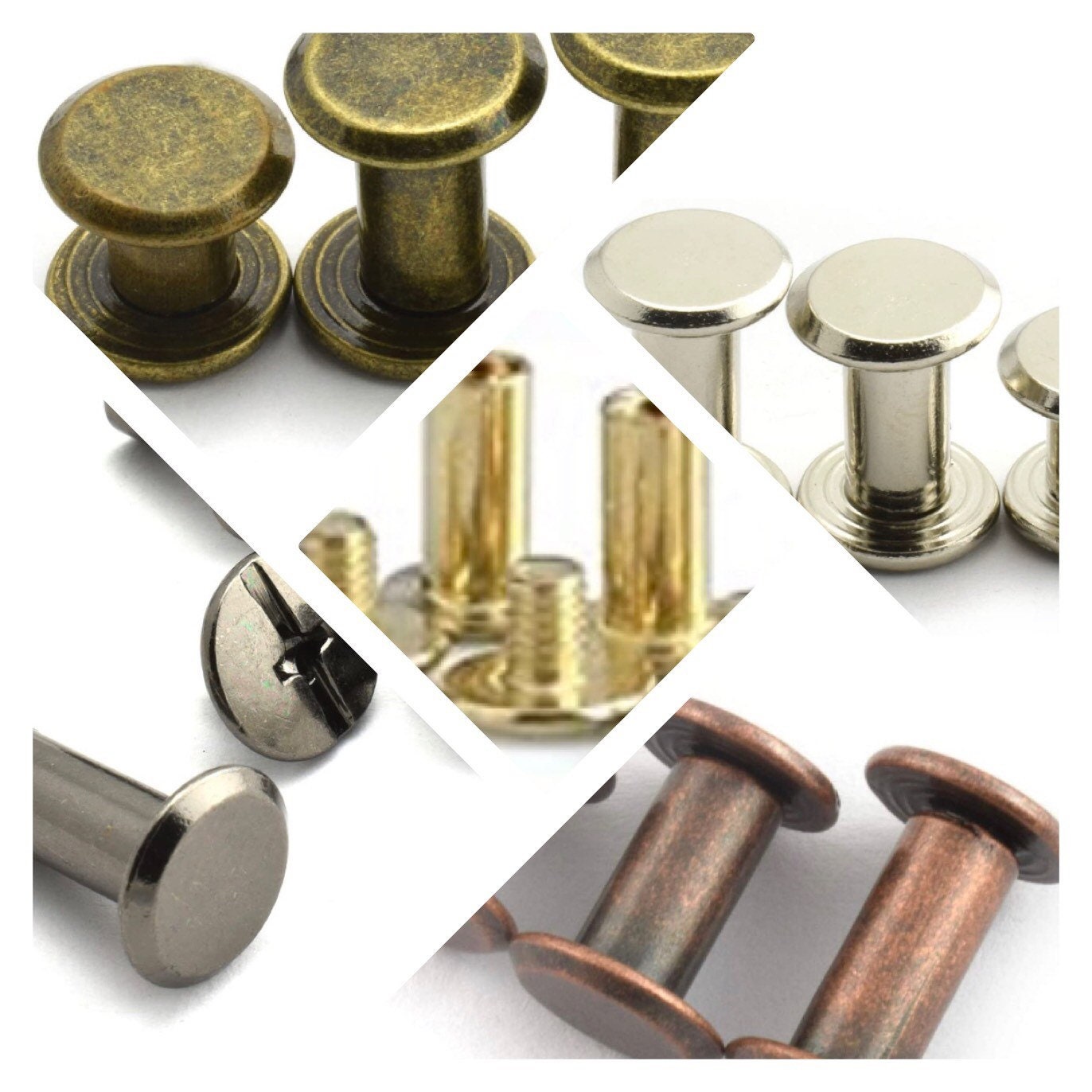 Chicago Screw Rivets - M5x6mm 10mm 12mm - Easy to use great for tags!