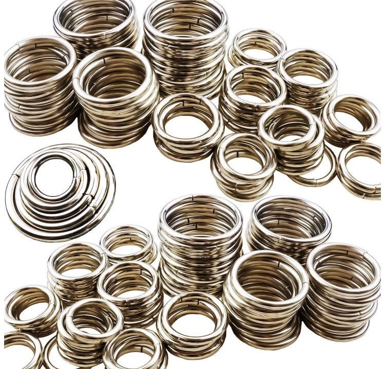 Metal Ring - Webbing Hardware - 10ct Silver and Gold Metal O-Rings for Dog Collars, Leashes, Purses, Bags, Key Chains, and Straps