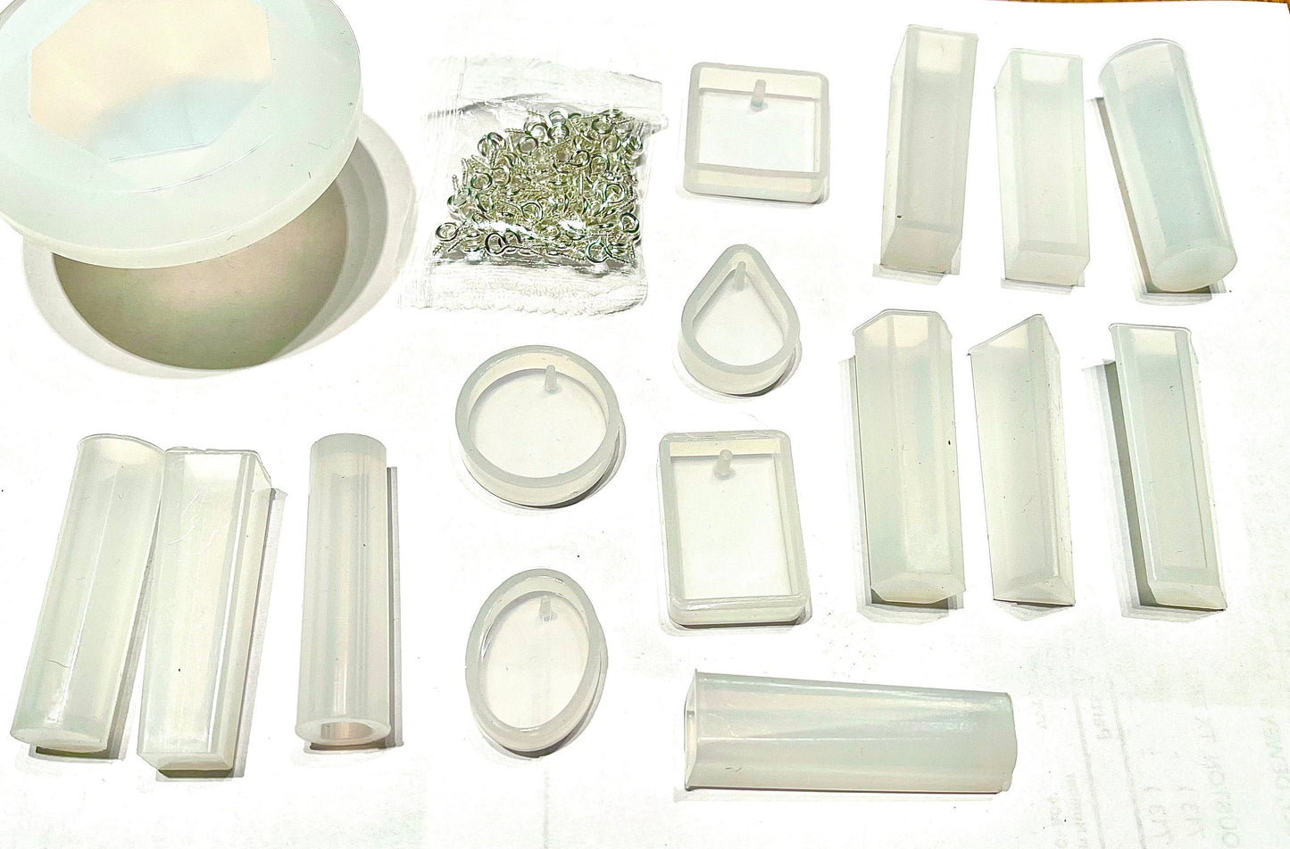 Small Crystal Pendant Gem Resin Mold Kit - 115pc Silicone Mold for Resin, Candles, and Soaps