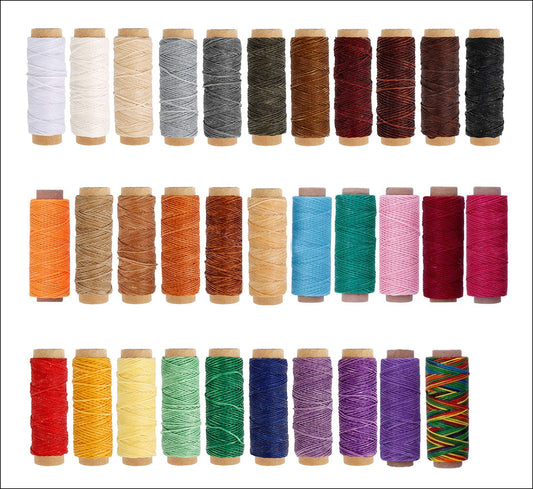 Waxed Thread for Leather Sewing - Thick Colored Thread for Jewelry - Leather Stitching Thread