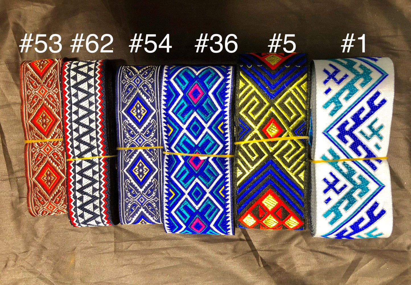 Western inlay cloth strip for belts, hatbands, headbands, and trim