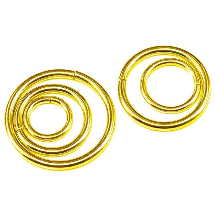 Metal Ring - Webbing Hardware - 10ct Silver and Gold Metal O-Rings for Dog Collars, Leashes, Purses, Bags, Key Chains, and Straps