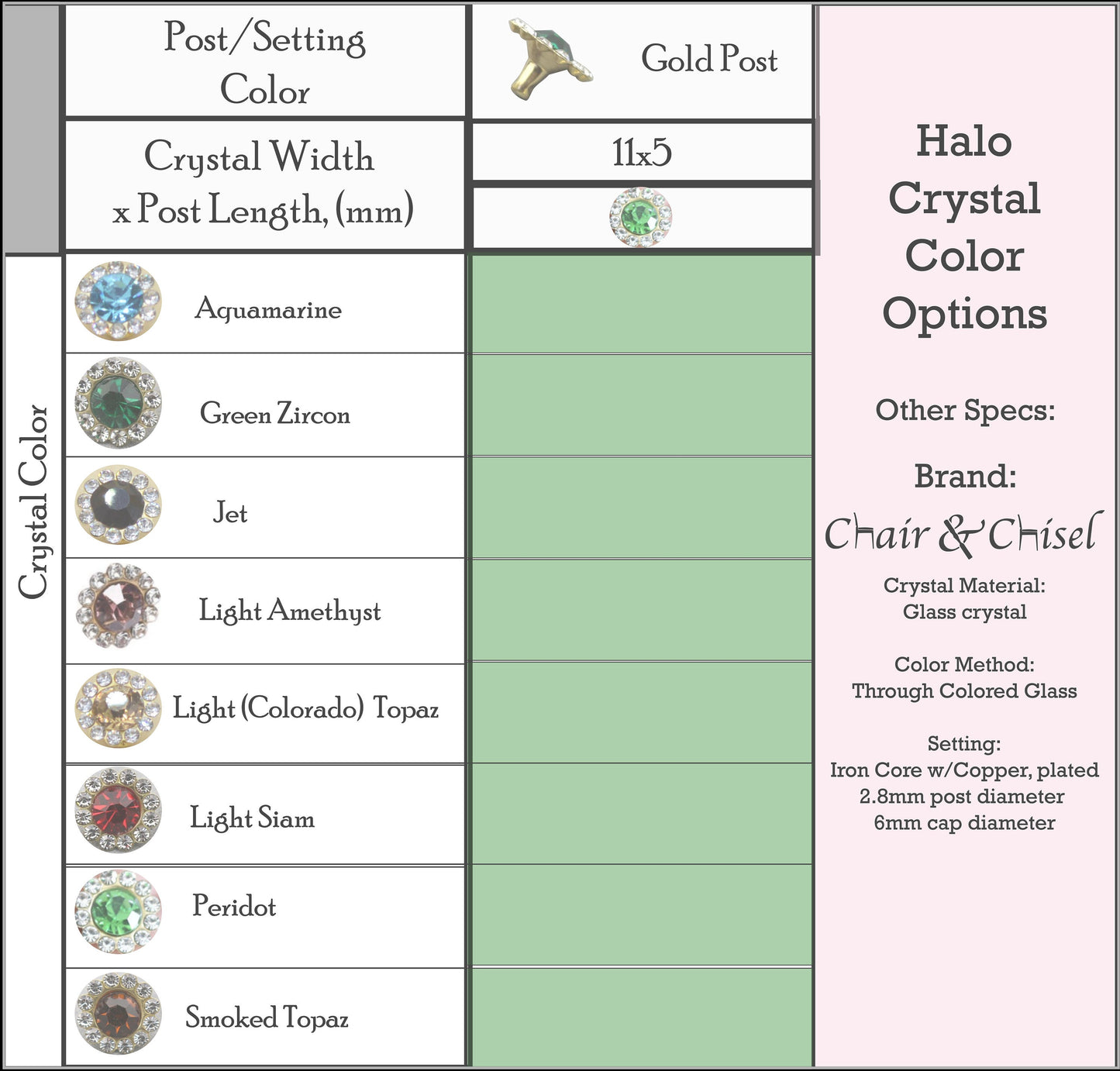 Crystal Rivets with Halo Setting - Blossom Crystals