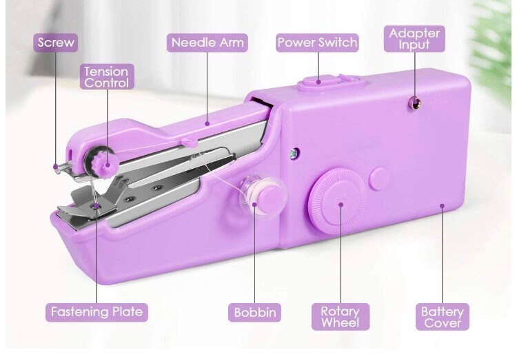 Handheld Sewing Machine - Portable mini sewing machine for fabric, leather, wool