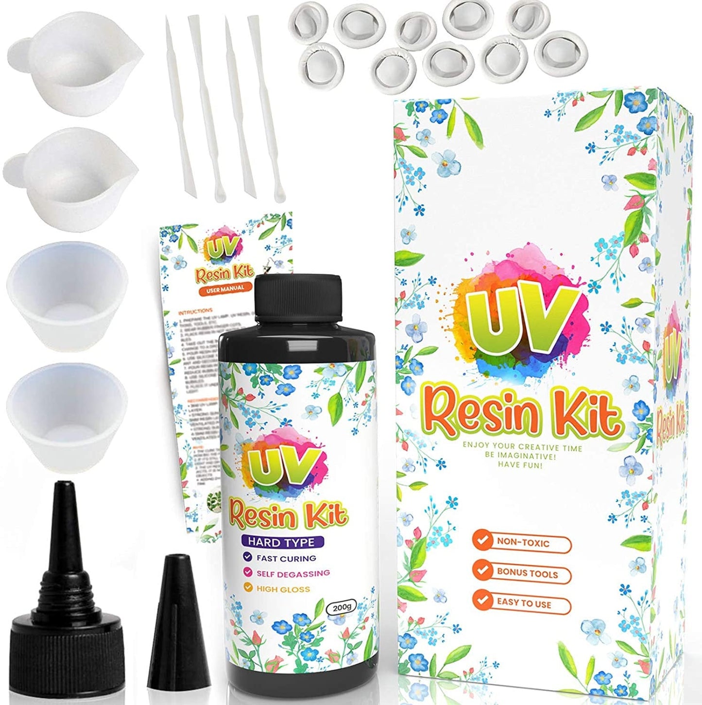 UV Resin Starter Kit with Light, UV Resin, UV Resin Dye, Resin Mold, Resin Supplies, and Glitter - Gifts for her
