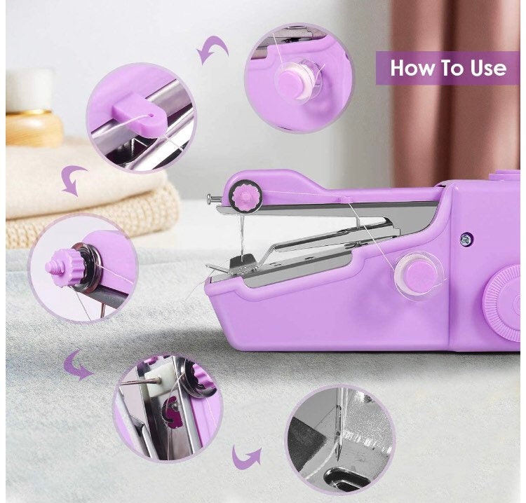 Handheld Sewing Machine - Portable mini sewing machine for fabric, leather, wool