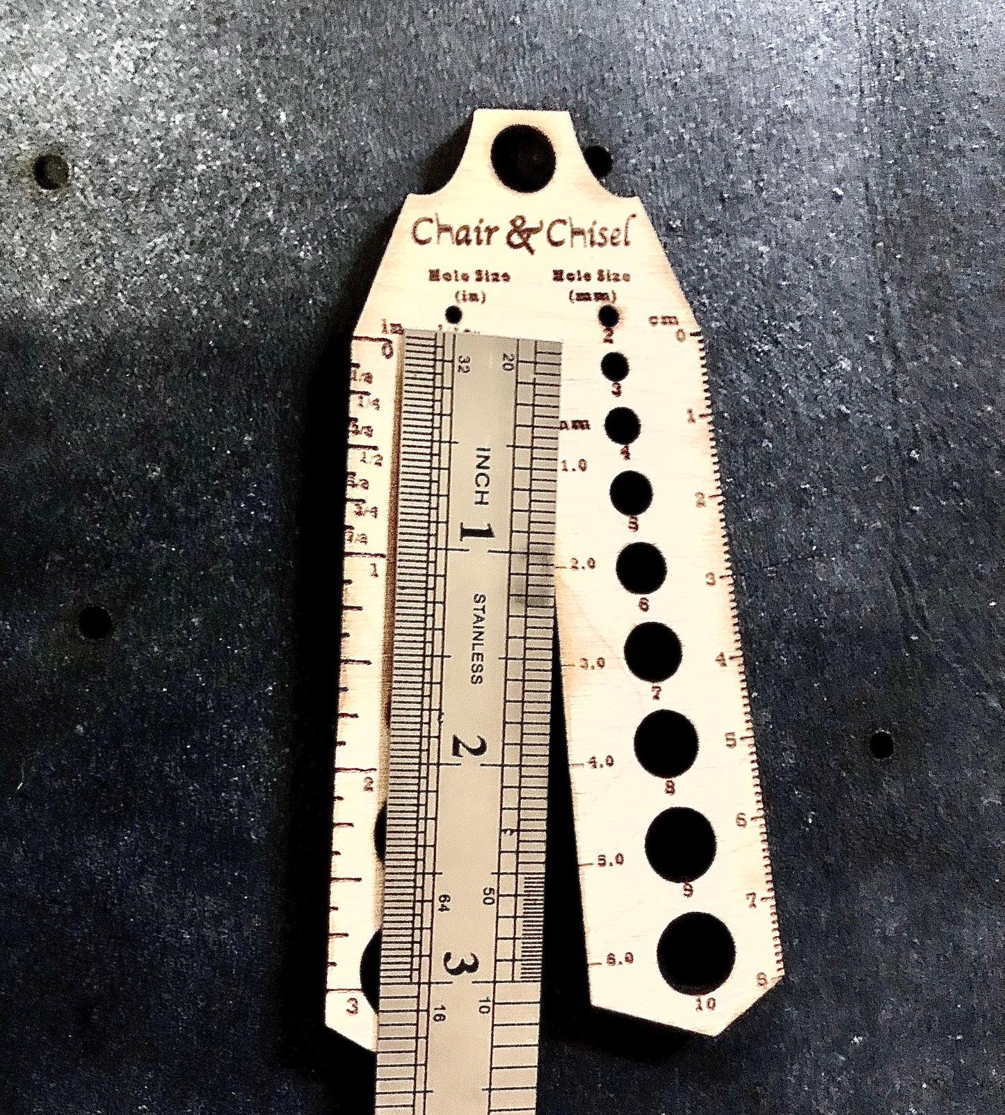 Leather thickness gauge - hardware calipers - wooden ruler
