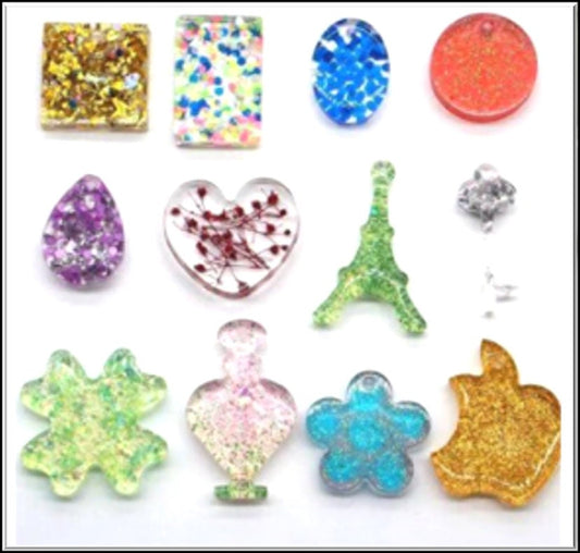 Charm Resin Mold Kit with Hardware - 159pc Pendant Silicone Mold Kit