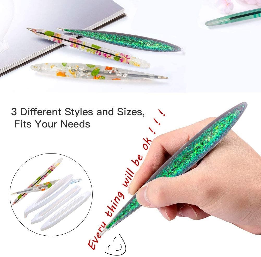 84pc Silicone Pen Mold Kit with ballpoint pen refills