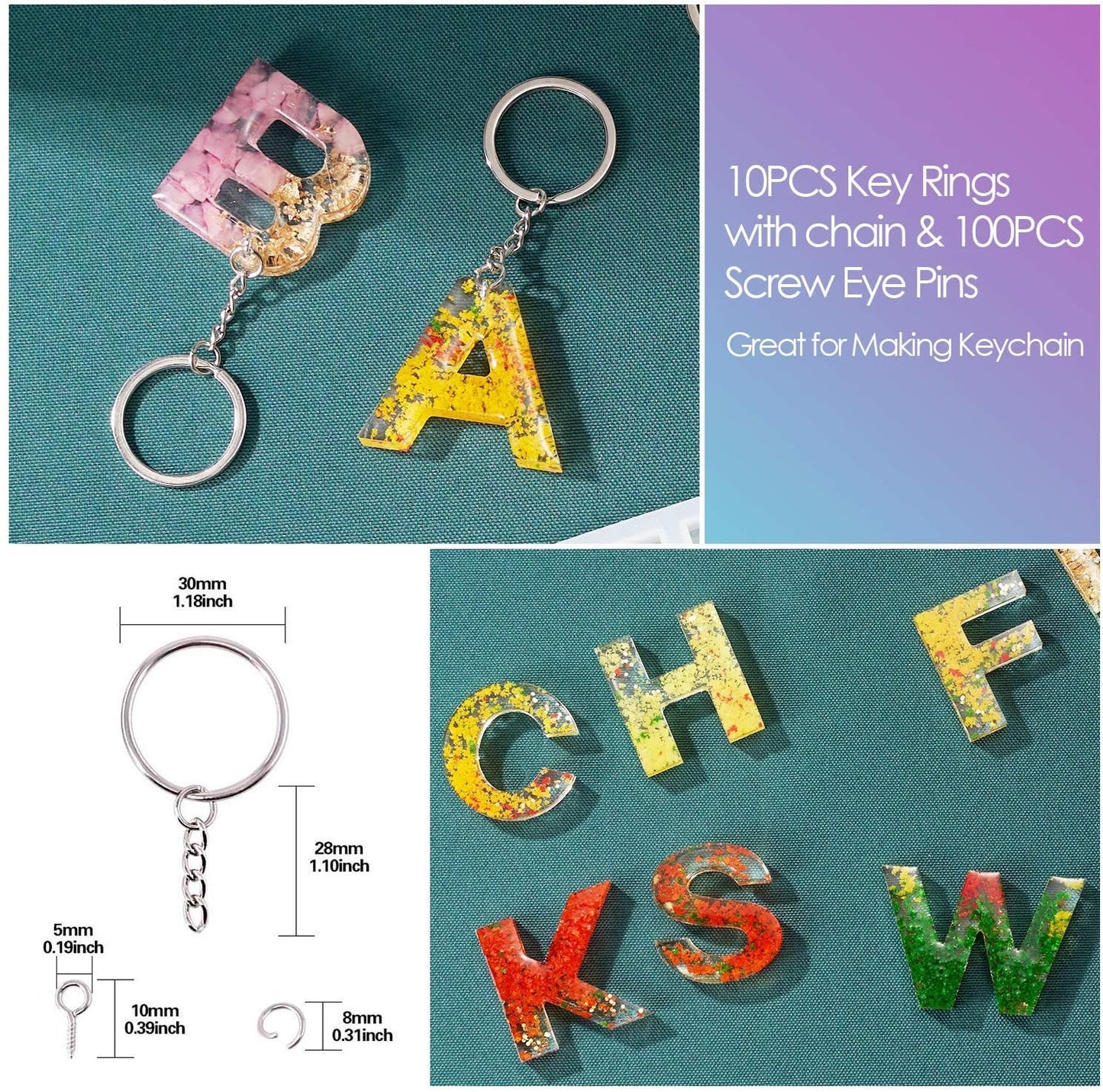 Alphabet Keychain Resin mold kit - Over 200pcs!